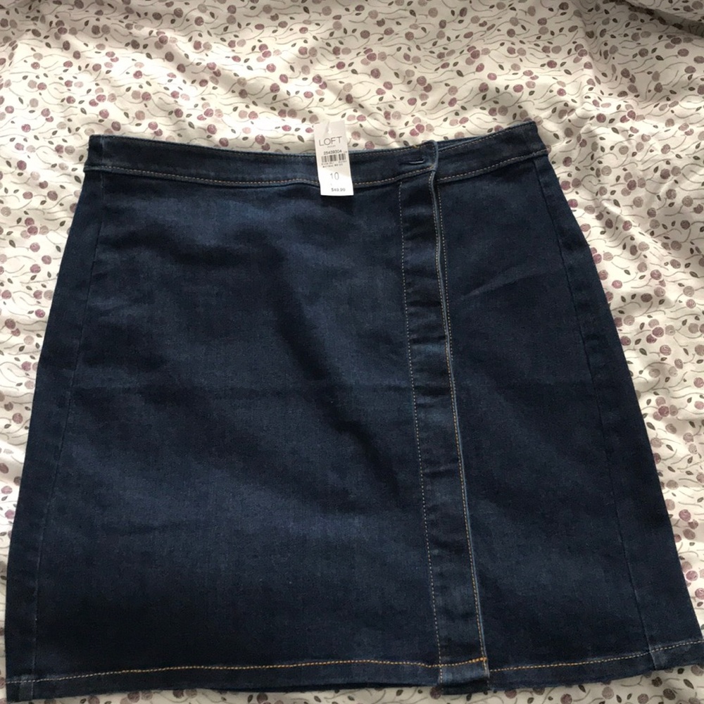 Loft denim wrap skirt